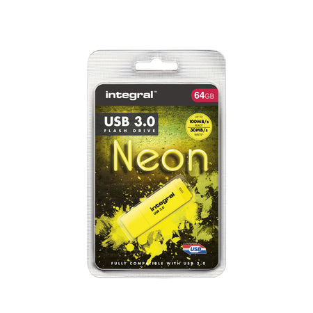 Integral - USB-Stick 3.0 64GB neongelb