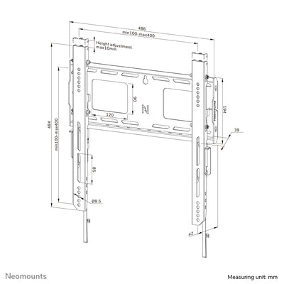 Neomounts -   WL30-750BL14 Heavy duty muurbeugel 42-75 vlak vergrendelbaar snelle installatie TÜV