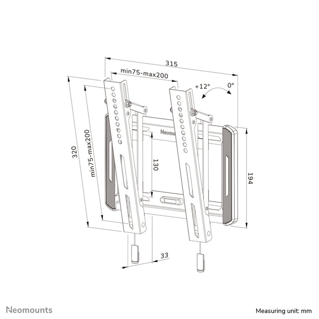 Neomounts – TV-Wandhalterung WL35-550BL12 32-55 Zoll