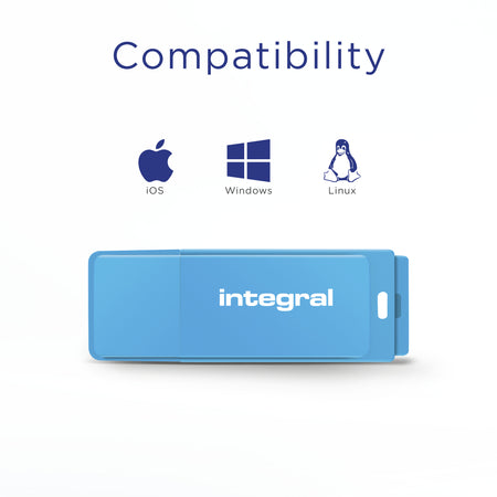 Integral - USB-Stick 2.0 32GB neonblau