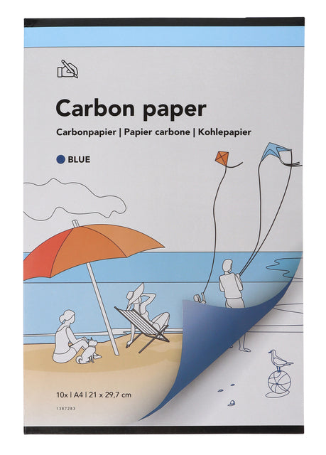 QBasic - Carbonpapier A4 21x31cm 10x Blau