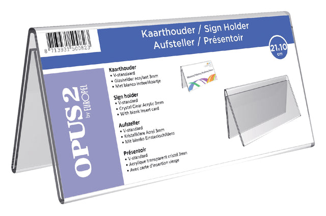 Europel - Kartenhalter A6 V Standard 21x10 cm Acryl