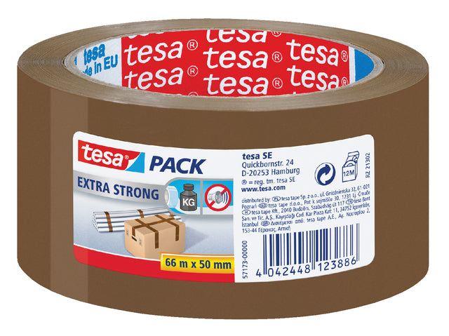 Tesa - Packtasche extra stark, ft 50 mm x 66 m, pvc, braun