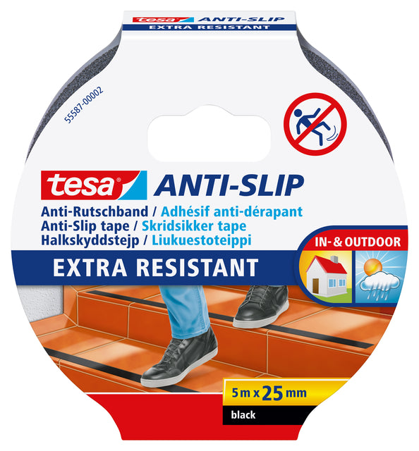 Tesa - Anti -Slip 55587 25mmx5m schwarz | 6 Stücke