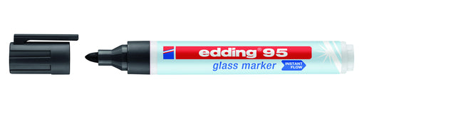 Edding - Filz -Tip Edding 95 Glassboard Black | 10 Stücke