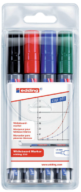 EDDING - VILTSTIFT EDDING 250 Whiteboard um ASS 1,5-3 mm Hülle nach 4st | 10 Stücke