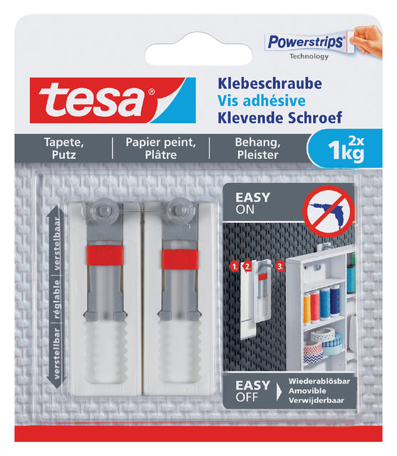 Tesa - Klebrig -Schrauben -Tapete und gips einstellbar 1 kg