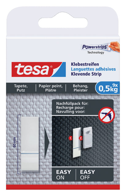 TESA - Doppel -Seitigen Power Strip Wallpaper und Gips 0,5 kg | 15 Stücke