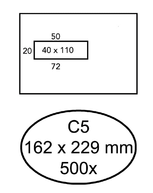 Quantore - Umschlagfenster C5 VL40 ZK 80GR WT