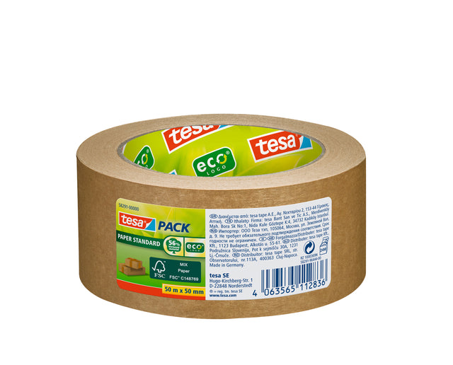 Tesa - Verpackung 58291 EcoPaper FSC 50 mmx50m Brown | 36 Stücke