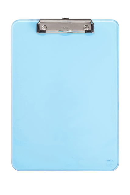 Maul - Klemmplatte Neon Hartplastik A4 Stehbar blau transparent