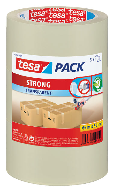 TESA - Verpackung 50 mmx66 m transparent pp 3rol | 12 Stücke