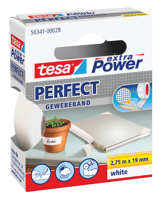 Tesa - Extra Power Perfect, ft 19 mm x 2,75 m, weiß