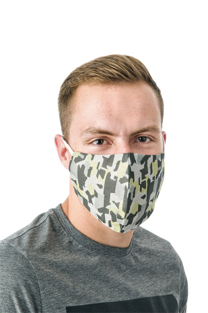 Brandless - waschbare Mundmaske, Armeegrünmotiv, Größe: Herren, Packung mit 5 Teilen