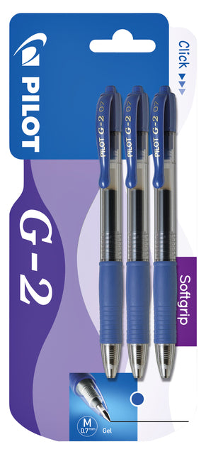 Pilot - Gelenwriter Pilot G2 Blue 0,32 mm Blasen von 3 Teilen | Blasen Sie ein 3 Stück