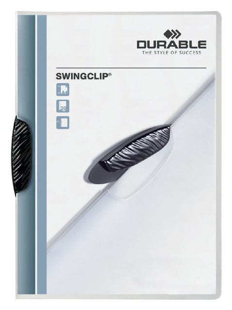 Langlebig - Klemmap Swingclip 30 Blätter schwarz | 25 Stücke