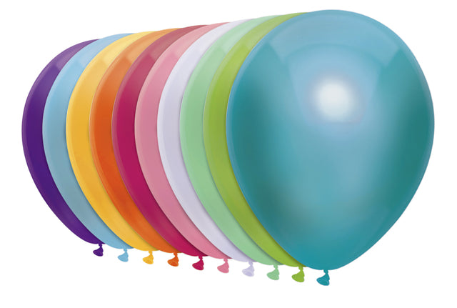 Haza - Ballon Uni 30 cm 50 Stück Metallic Assorti