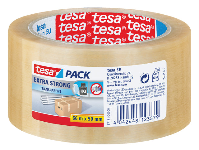 Tesa - Packplackband extra stark, Ft 50 mm x 66 m, PVC, transparent