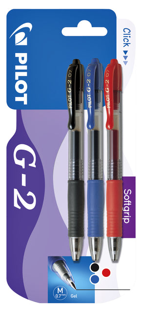 Pilot - Gelenwriter Pilot G2 Assorti 0,32 mm Blasen von 3 Teilen