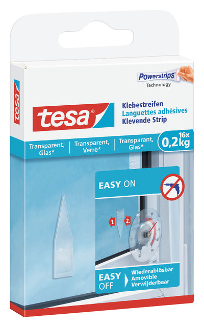 TESA - Doppelsiedelte Powerstrip transparent 0,2 kg | 15 Stücke