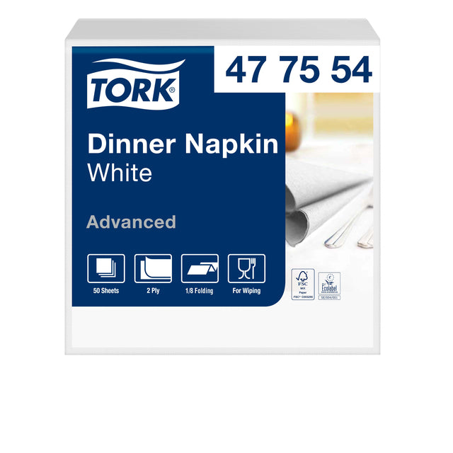 Tork - Dinnerfet Fortgeschrittene achtklassige 150 Blatt Weiß
