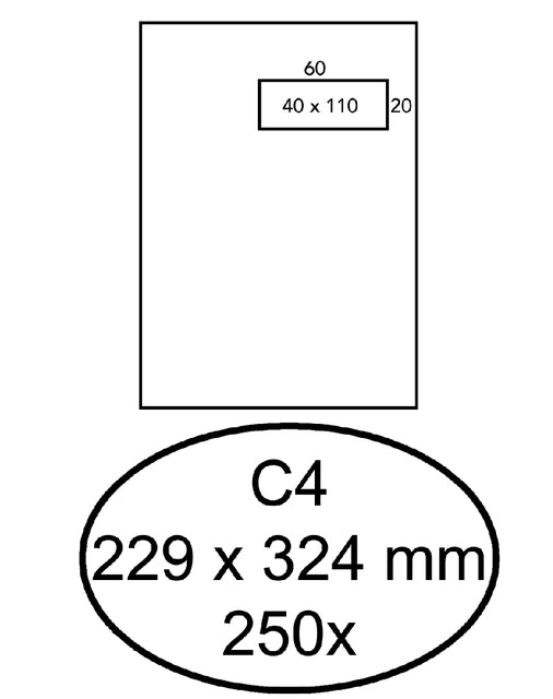 Quantore - Umschlagfenster C4 ZK 120gr Wt