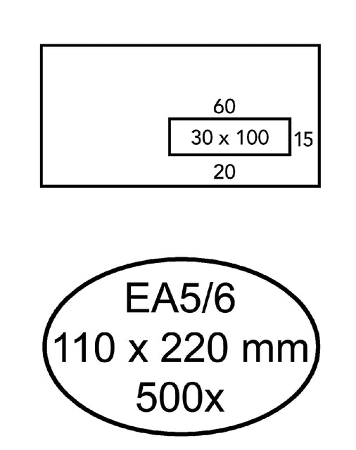 Quantore - Umschlagfenster EA5/6 VR30 ZK 80GR WT