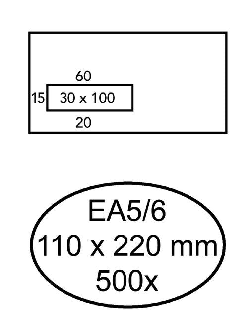 Quantore - Umschlagfenster EA5/6 VL30 80gr Wt