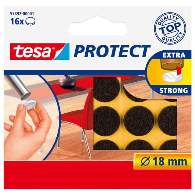 Tesa - Protective Felt Antikras 57892 18 mm rund braun | 20 Stücke