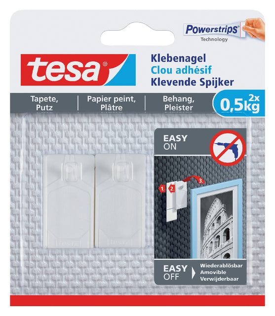 Tesa - Sticky Nagel Tapete und Gips 0,5 kg | 8 Stücke