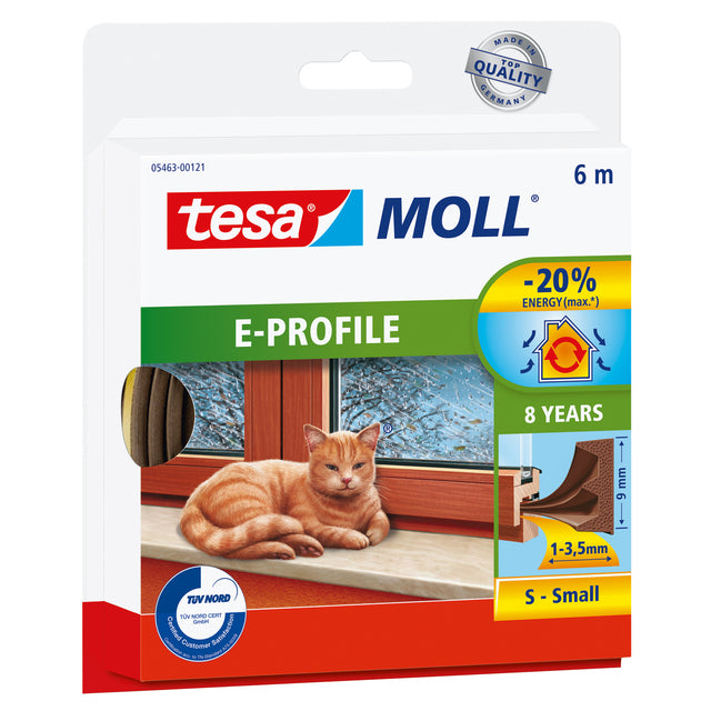 Tesa - Moll Classic Draftstrip E -Profil, 6 m, braun