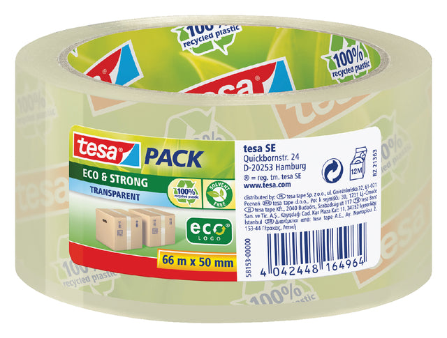 Tesa - Pack Eco Strong Ecologo, Ft 50 mm x 66 m, pp, transparent