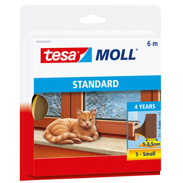 Tesa - Moll Standard Draft Strip i -profile, 6 m, braun