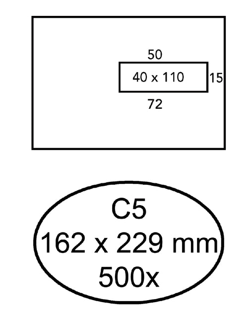 Quantore - Umschlagfenster C5 VR40 ZK 80GR WT
