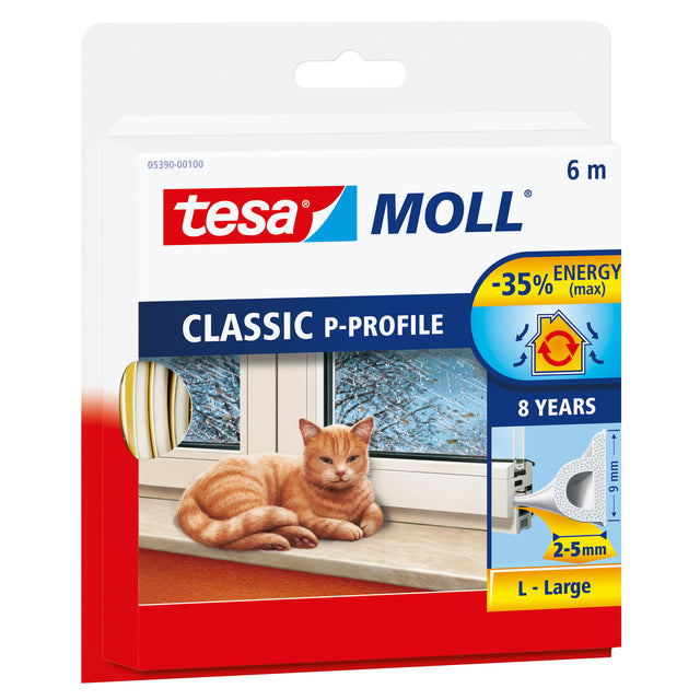 Tesa - Moll Classic Tour Strip P -Profil, 6 m, weiß