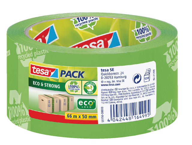 Tesa - Pack Eco Strong Ecologo, Ft 50 mm x 66 mm, PVC, Grün