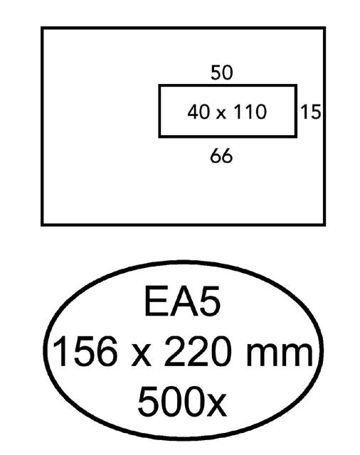 Quantore - Umschlagfenster EA5 VR40 ZK 80GR WT