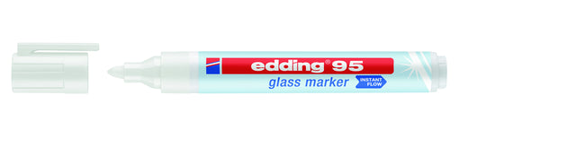 Edding - Filz -Tip Edding 95 Glasboard Weiß | 10 Stücke