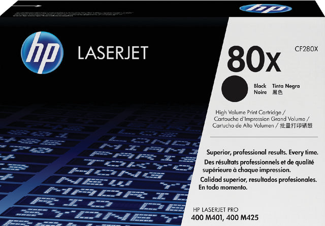 HP - Toner 80x, 6 900 Seiten, OEM CF280X, Schwarz