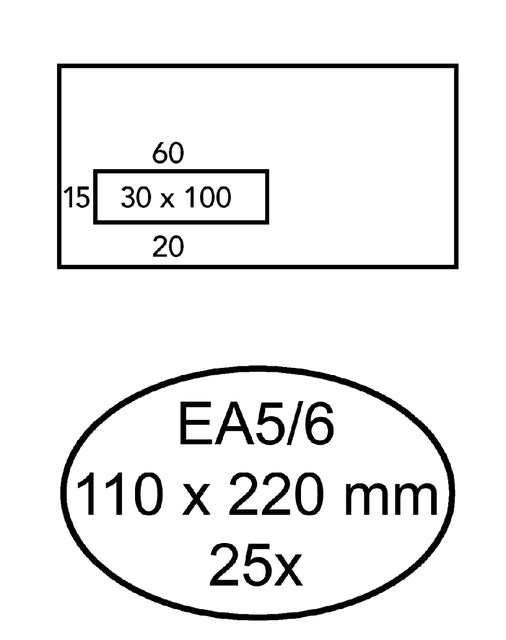 Quantore - Umschlagfenster VL EA5/6 110x220 80GR ZK | 40 Stücke