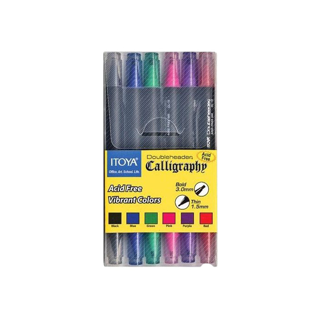 Kalligraphie I Itoya CL10 1.5 und 3,0 mm Penpunt -Set von 6 Grundfarben