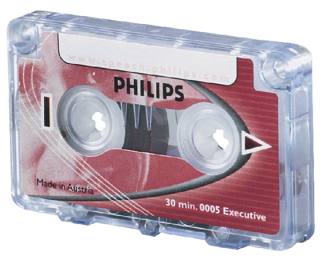 Kassette diktiert Philips LFH 0005 2x15min mit Clip | 10 Stück