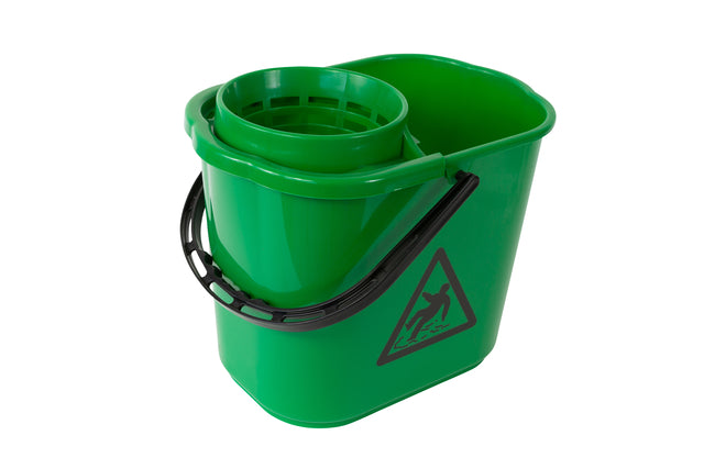 Cleaninq - Mop -Eimer mit Korb 12 LTR Green