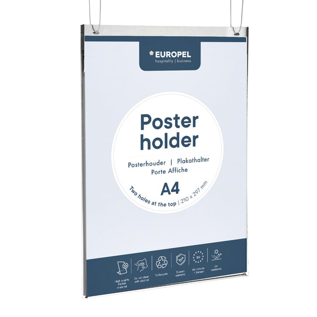 Europäischer - Posterhalter A4 stehend kristallklar