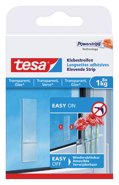 TESA - Doppelsiedelte Powerstrip transparent 1 kg | 15 Stücke