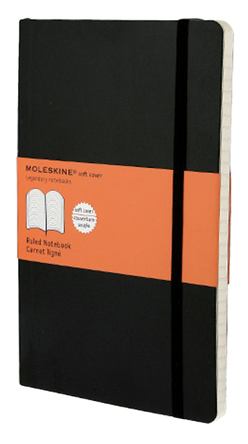 Moleskine - Notizbuch, ft 13 x 21 cm, ausgekleidet, flexible Abdeckung, 192 Seiten, Schwarz