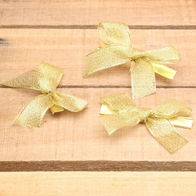 Bonbon doosjes - Chocolade doosje - Strik Lurex Goud met clip - 246 stuks