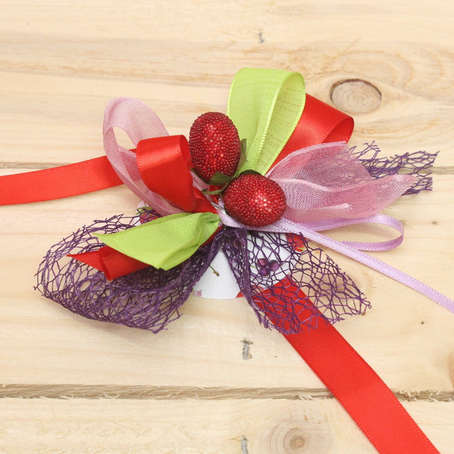 Bonbon doosjes - Chocolade doosje - Strik Zomerfruit (rood) - 24 stuks