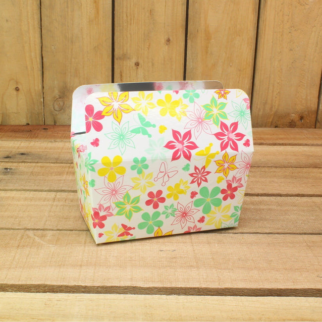 Bonbon doosjes - Chocolade doosje - Flower fantasy geel print LAAG - 12 stuks