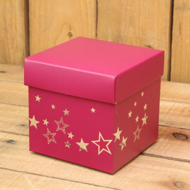 Bonbon doosjes - Chocolade doosje - Kubus Cerise sterren - 24 stuks